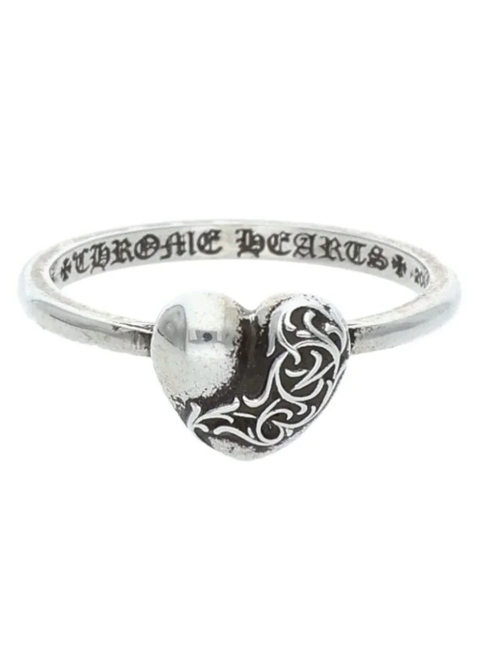 Chrome Hearts Bubblgm Heart Bubble Gum Silver Ring